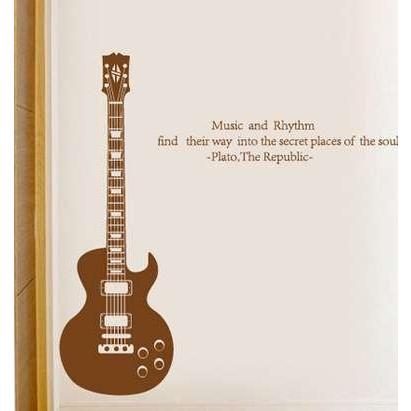 ウォールステッカー エレキギターと英字 モダン かっこいい ブラウン Ykj1014c022 ノイシュタットyahoo 店 通販 Yahoo ショッピング