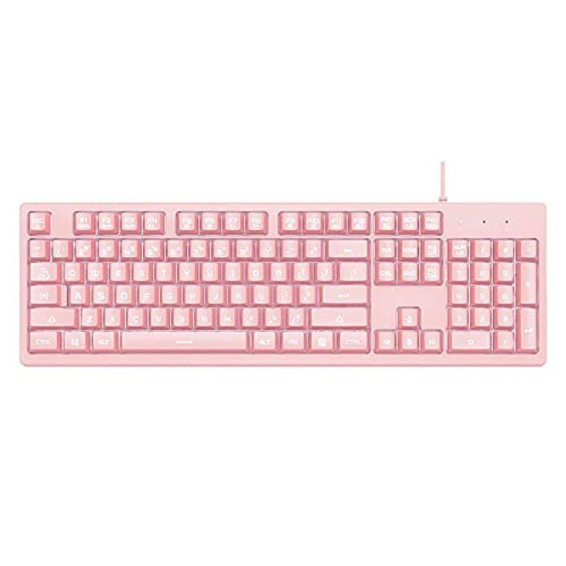 想像を超えての Ajazz Dks100 有線usb フルサイズキーボード 可愛いキーボード 104キー 3レベルの白いバックライト 英語配列 キーボード 手数料安い Turningheadskennel Com