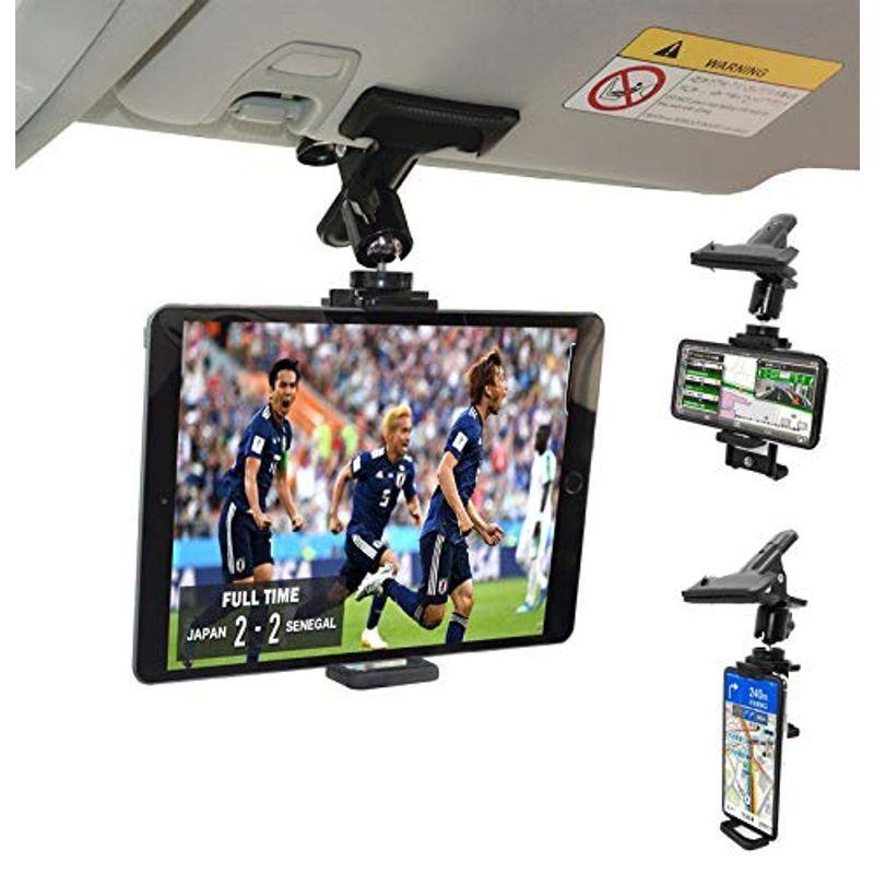 Zenct 車載ホルダー クリップ式 スマホ タブレットホルダー Ipadスタンド 360度回転 サンバイザーにしっかり固定 後部座席 片手 dycsj0na テレビ オーディオ カメラ Gradbound Com