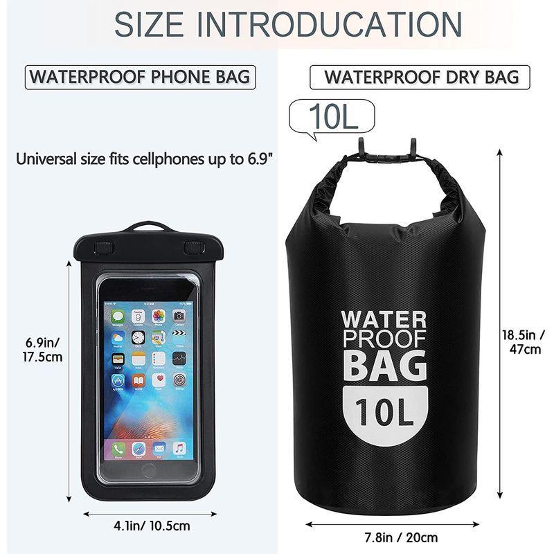 Www ドライバッグ 防水バッグ ドラム型 10l スマホ用防水ケース付き 6 9インチ以下のスマホ全機種対応 防水ポーチ プールバッグ 防 ２０１３セール