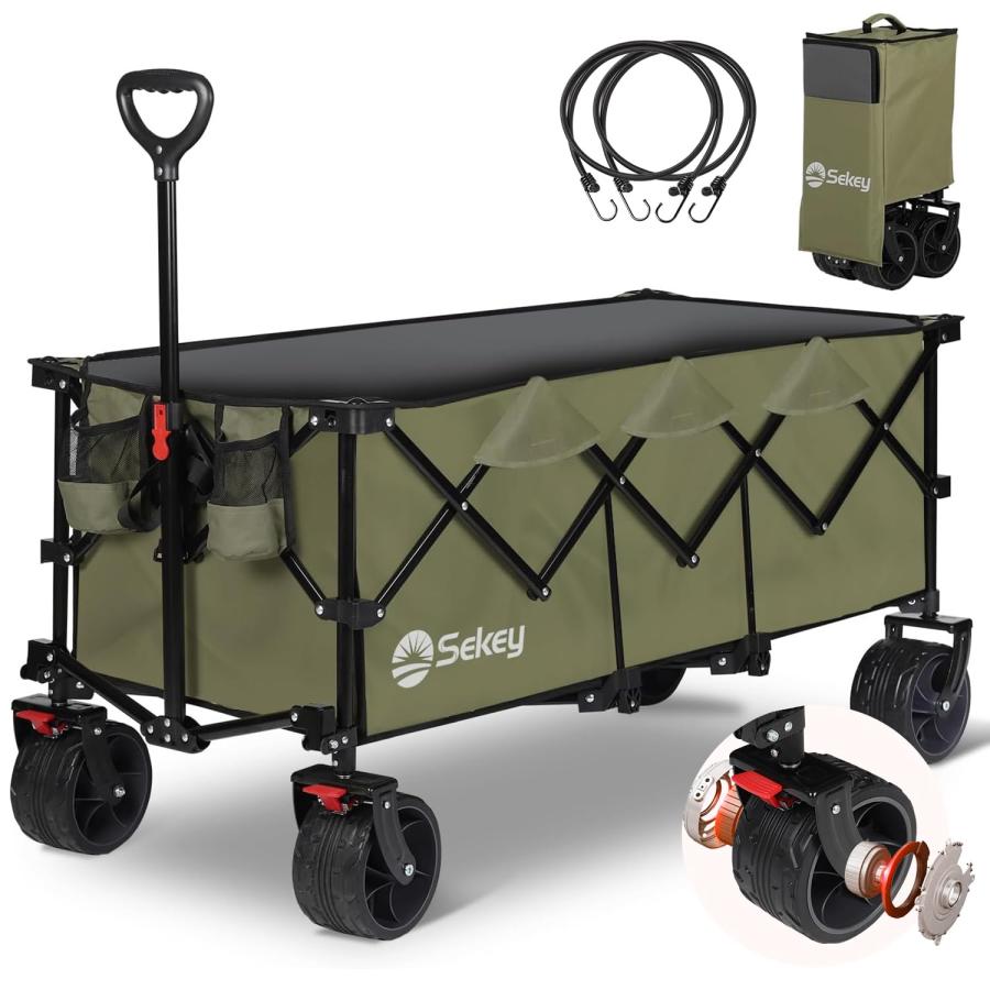 Hikentureキャリーワゴン【300L大容量·10CM大型タイヤ·長物対応】