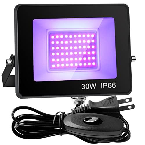 ブラックライト 30W LED投光器 紫外線UVブラックライト 防水IP65