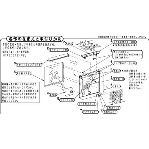 パナソニック(Panasonic) LED誘導灯コンパクトスクエア 一般型 20分間