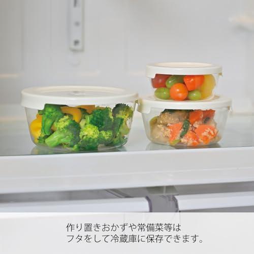 HAROハリオ耐熱ガラス製保存容器 丸 /M/ ホワイト 食洗器  M3018OW 3個セット |  | 03