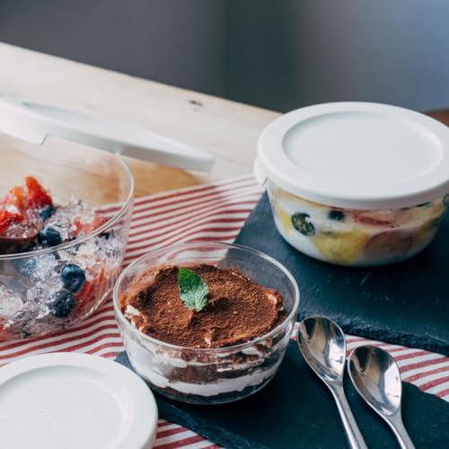 HAROハリオ耐熱ガラス製保存容器 丸 /M/ ホワイト 食洗器  M3018OW 3個セット |  | 06