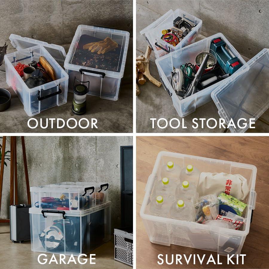 天馬 耐久性に特化した収納ボックス  防災 ロックス 660M クリアケース コンテナボックス 頑丈 衣装ケース プラケース ROX 幅44×奥 |  | 03