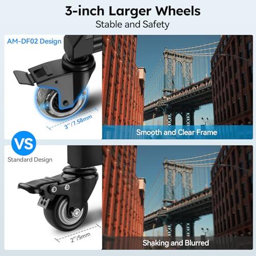 RU 高耐久ユニバーサル三脚ホイール 写真用三脚ドリー 強化アルミニウム 調節可能な脚 最大耐荷重15k ビデオカメラ/カメラ/写真/ビデオ A |  | 01