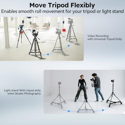 RU 高耐久ユニバーサル三脚ホイール 写真用三脚ドリー 強化アルミニウム 調節可能な脚 最大耐荷重15k ビデオカメラ/カメラ/写真/ビデオ A |  | 06
