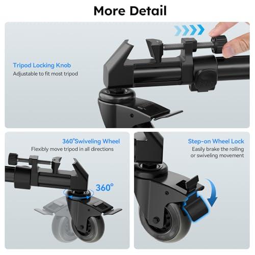 RU 高耐久ユニバーサル三脚ホイール 写真用三脚ドリー 強化アルミニウム 調節可能な脚 最大耐荷重15k ビデオカメラ/カメラ/写真/ビデオ A |  | 07