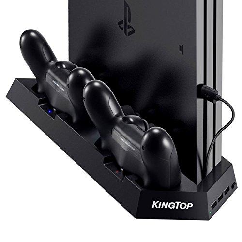 PS4用 放熱ファン付きスタンド コントローラー充電可能Bポート 3つ付き 