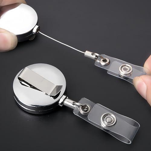 Orirya リールキーホルダー 金具 おしゃれ クリップ 吊り下げ名札用リール 伸びるキーホルダー 名札 定期入れ 名札 クリップ カードホル |  | 06