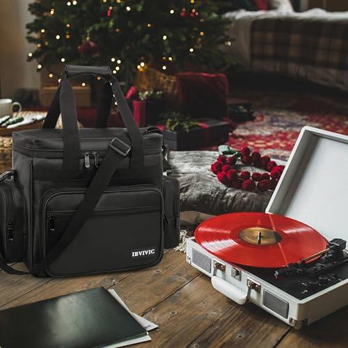 BQKOZF レコードケース lp盤用 長さ34cx幅34cx高さ30c 収納枚数50枚 7/10/1インチ レコードバッグ レコード収納ケース |  | 08