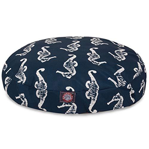 【並行輸入品】 Teal Sea Horse Medium Round Indoor Outdoor Pet Dog Bed With Remoの画像
