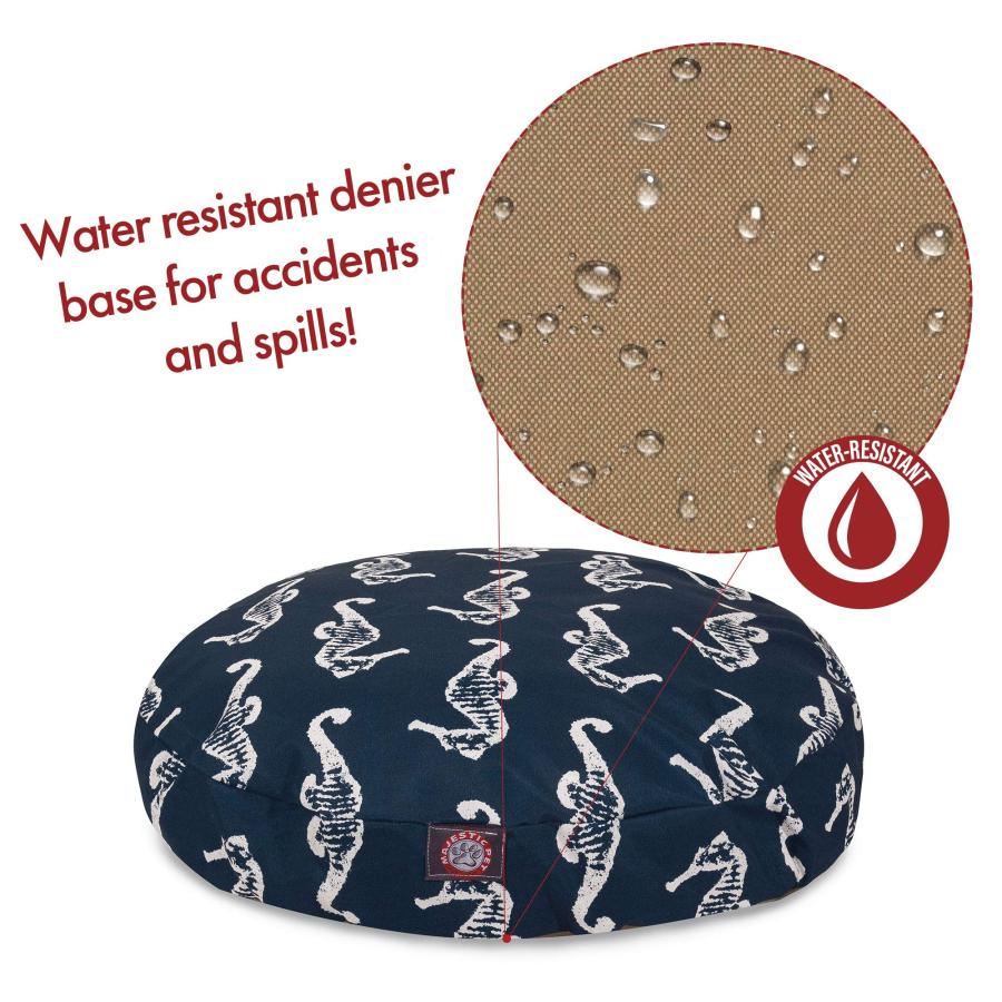 【並行輸入品】 Teal Sea Horse Medium Round Indoor Outdoor Pet Dog Bed With Remoの画像