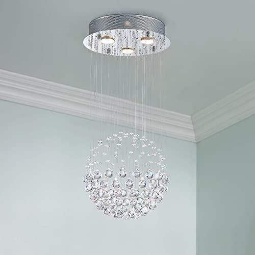 【並行輸入品】 Bestier Modern Crystal Round Raindrop Chandelier Lighting Flush_4