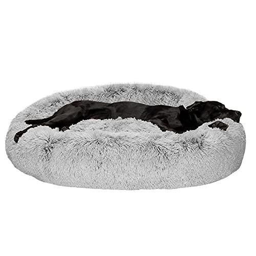【並行輸入品】 Dog Bed， Cat Calming Bed， Faux Fur Pillow Pet Donut Cuddler Roun_1