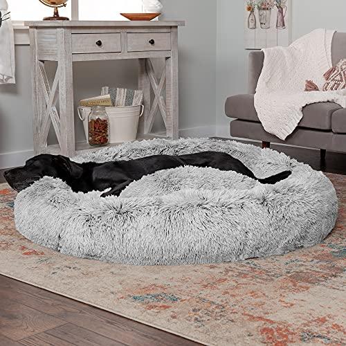 【並行輸入品】 Dog Bed， Cat Calming Bed， Faux Fur Pillow Pet Donut Cuddler Roun_4