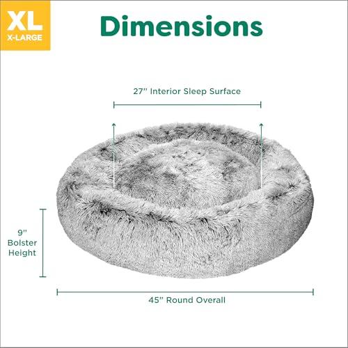 【並行輸入品】 Dog Bed， Cat Calming Bed， Faux Fur Pillow Pet Donut Cuddler Roun_7