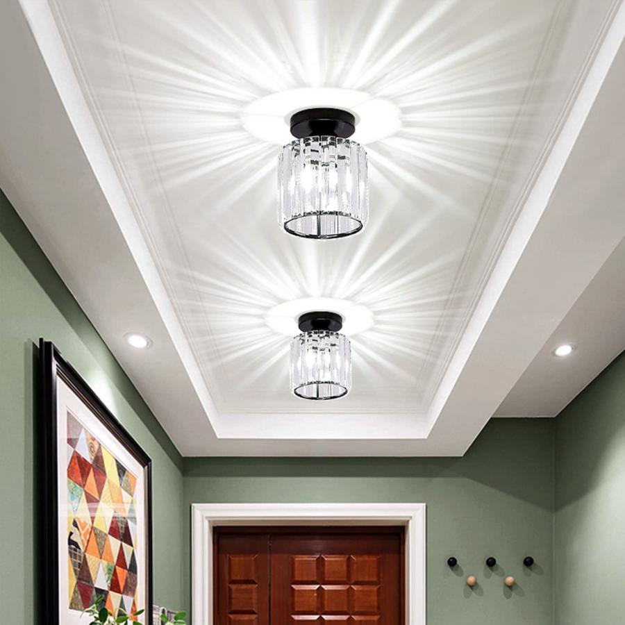 【並行輸入品】 Flyrose Modern Black Semi Flush Mount Ceiling Light Fixture Anti_9