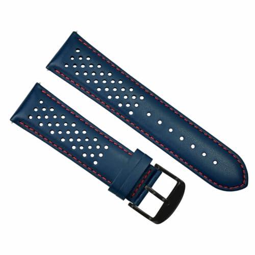 【並行輸入品】 Ewatchparts 18 19 20 21 22 23 24mm Perforated Leather Watch Band