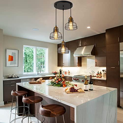 【並行輸入品】 WILON Pendant Lighting for Kitchen Island， Industrial 3 Light Pe_1