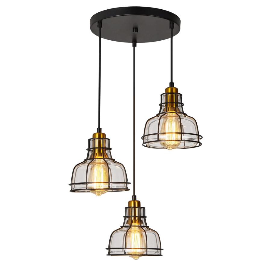 【並行輸入品】 WILON Pendant Lighting for Kitchen Island， Industrial 3 Light Pe_3