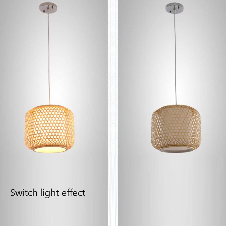 【並行輸入品】 Hallway Pendant Light Wicker Basket Lamp Shade Asian Style Ceili_3