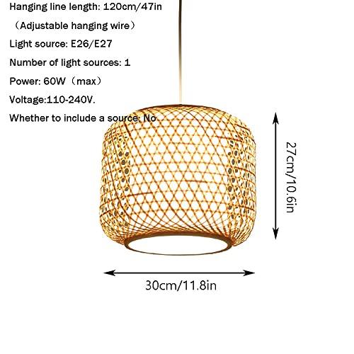 【並行輸入品】 Hallway Pendant Light Wicker Basket Lamp Shade Asian Style Ceili_7