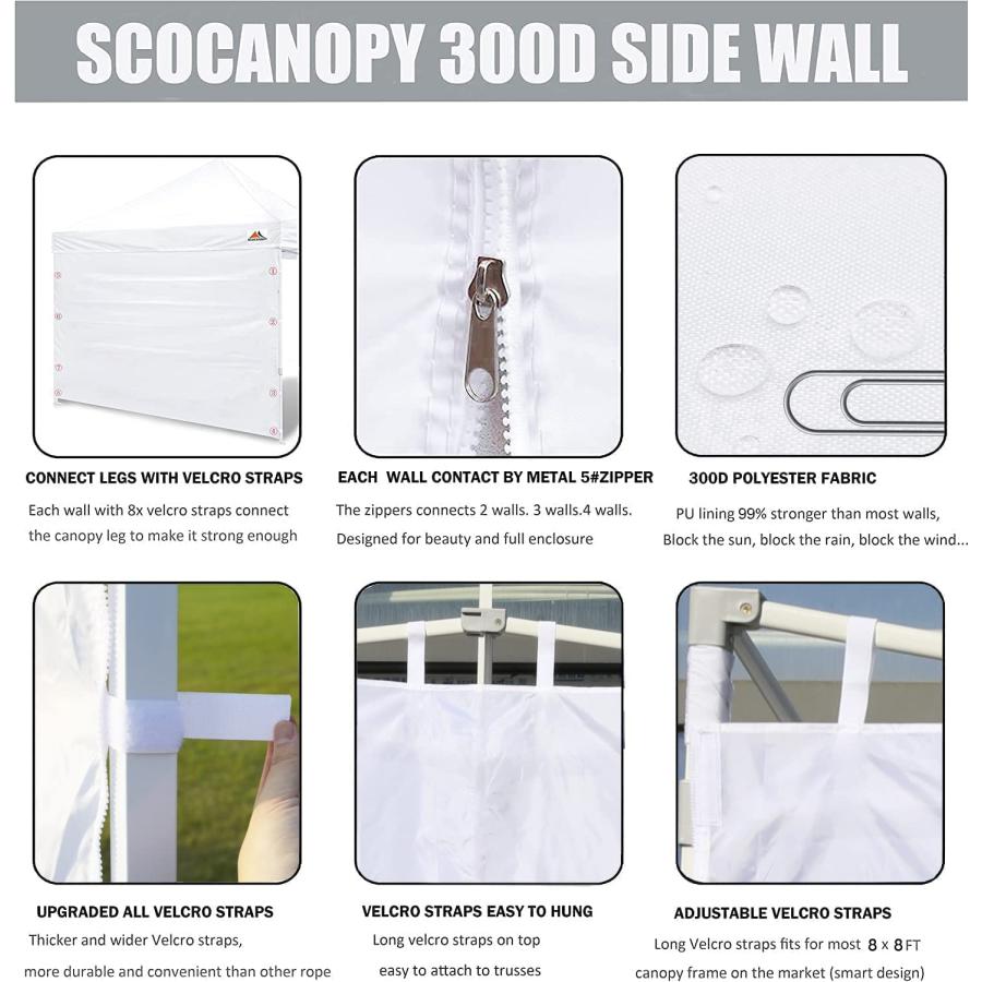 【並行輸入品】 10x30 FT Pop Up Wedding Tent, Waterproof Canopy Gazebo with 5 Siの画像