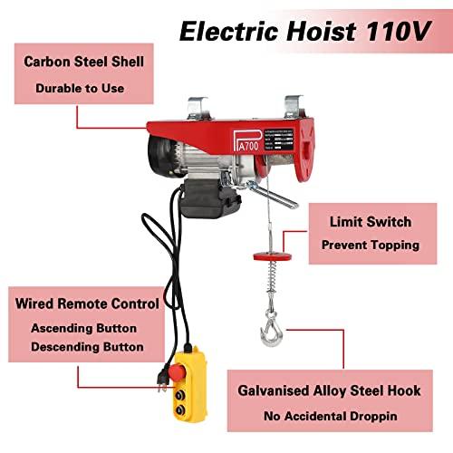 【並行輸入品】 110V 1540 Lbs Lift Electric Hoist， Electric Winch， Garage Ceilin_7