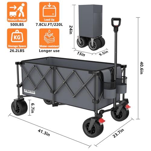 【並行輸入品】 TOURIT 260L 大型 折りたたみ式 ワゴン 重量 330ポンド 容量 9.15立方フィート 高耐久 折りたたみ式 ユーティ_4