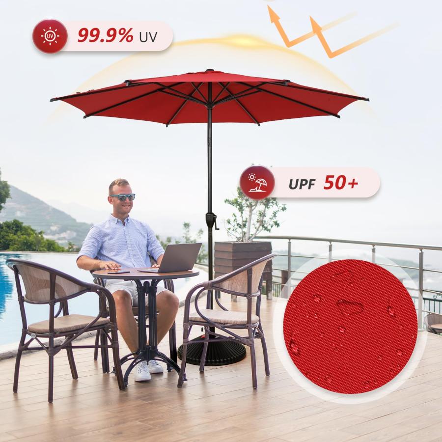 Ombrellone Da Giardino Tempera California – Rust Red – 3 Metri Diametro – Basamento Non Incluso