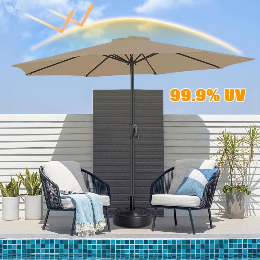 【並行輸入品】 SXHJDY 270cm 8 Ribs Patio Outdoor Umbrella， Large Foldable Marke_3