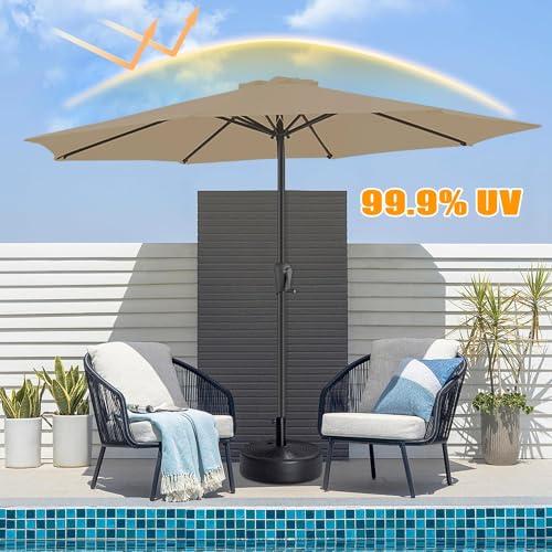 【並行輸入品】 SXHJDY 270cm 8 Ribs Patio Outdoor Umbrella， Large Foldable Marke_4