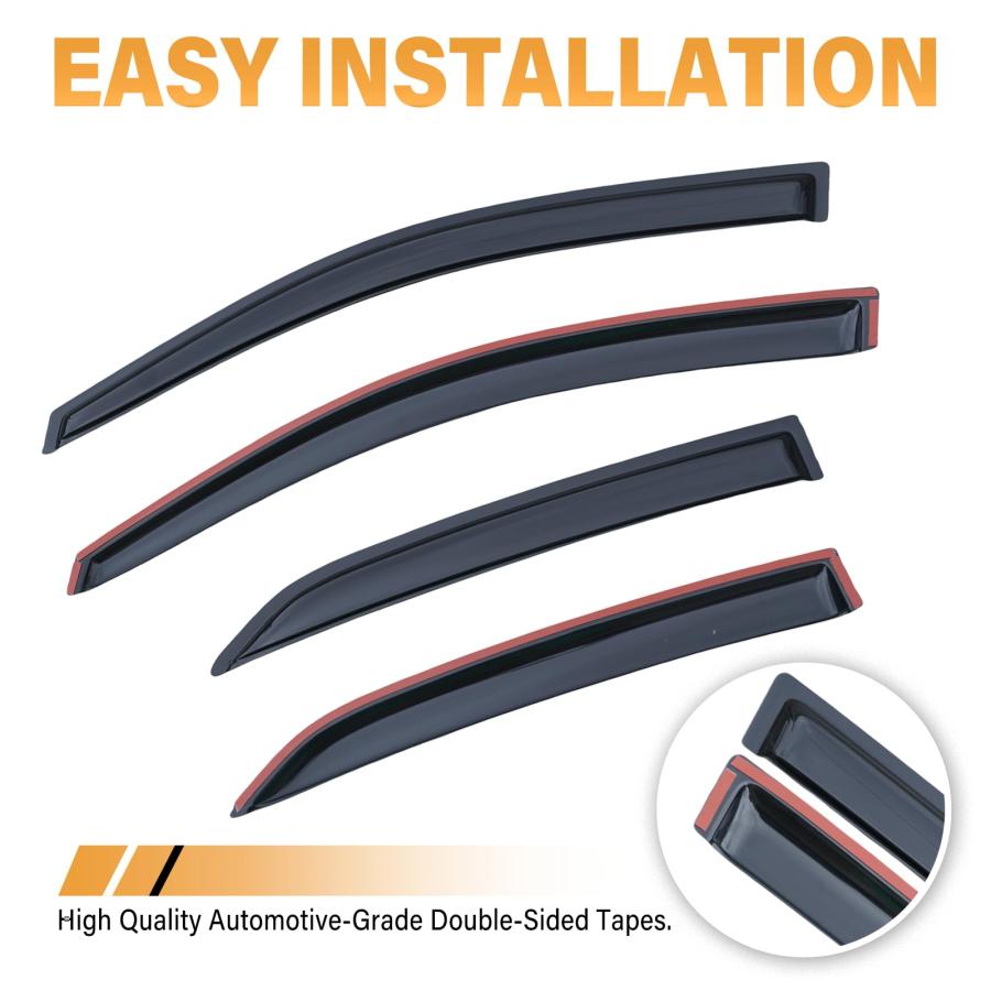 【並行輸入品】 Rain Guards Compatible with 2009 2013 Toyota Corolla, Acrylic Sl