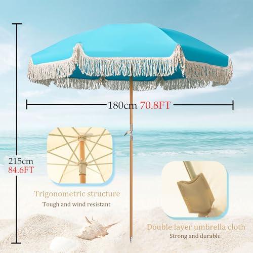 【並行輸入品】 KXWOQ3ED 8.2x4.2フィート (250x130cm) 長方形屋外パティオ傘、クランク付きガーデンパラソル傘、UV保護防 |  | 04