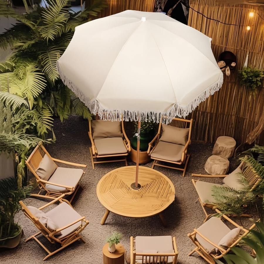 【並行輸入品】 KXWOQ3ED 8.2x4.2フィート (250x130cm) 長方形屋外パティオ傘、クランク付きガーデンパラソル傘、UV保護防 |  | 09