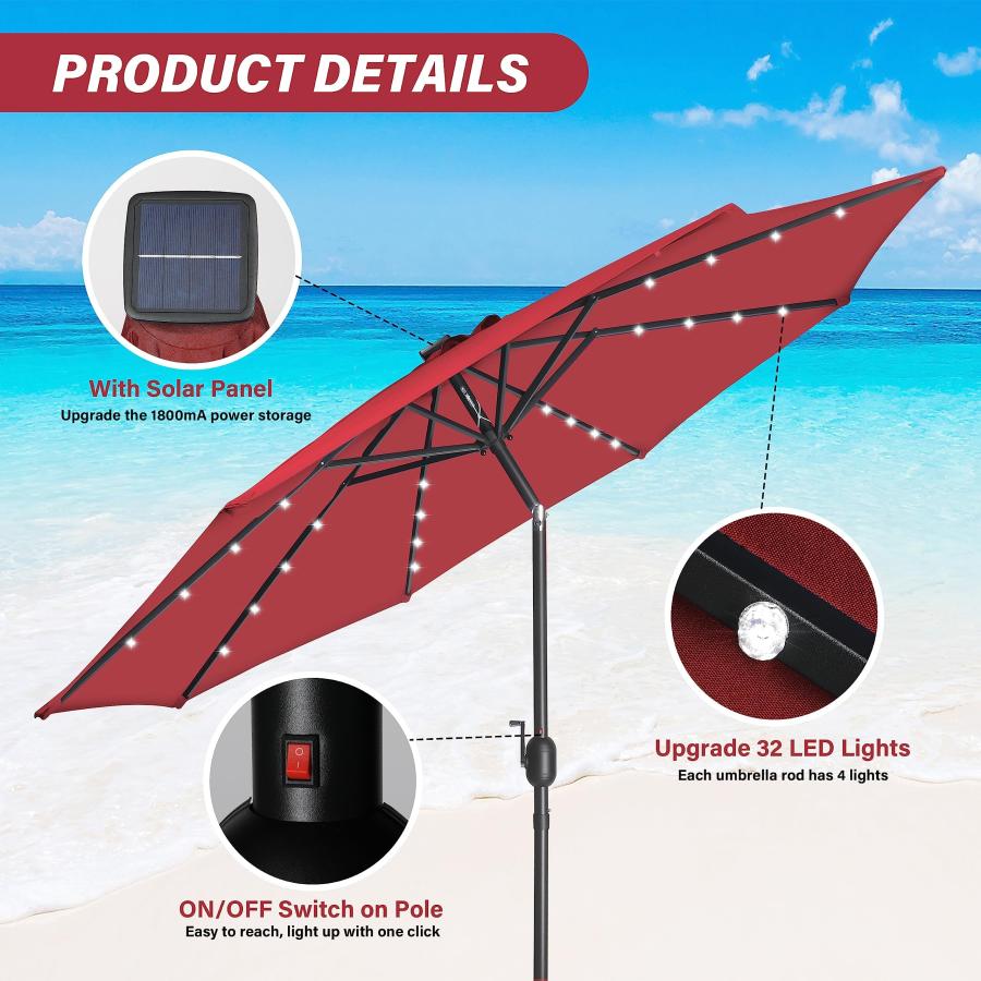【並行輸入品】 HOMSHADE 95ポンド パティオ傘立て H14 ホイール4個&ロック2個付き 充填可能 高耐久ベース アウトドアマーケット傘_3