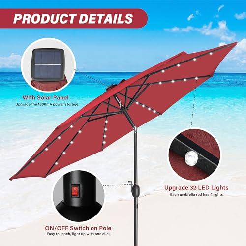 【並行輸入品】 HOMSHADE 95ポンド パティオ傘立て H14 ホイール4個&ロック2個付き 充填可能 高耐久ベース アウトドアマーケット傘_4