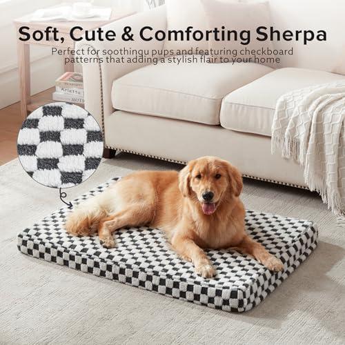 【並行輸入品】 Bunlitent 39'' inch Calming Dog Bed, Plush Anti Anxiety Donut Do_4