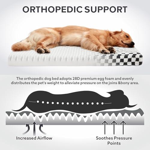 【並行輸入品】 Bunlitent 39'' inch Calming Dog Bed, Plush Anti Anxiety Donut Do_7