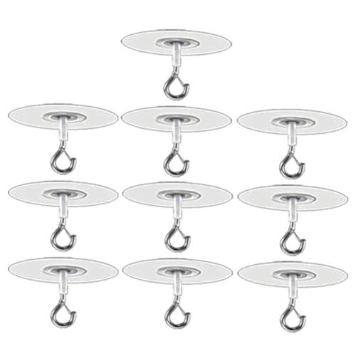 【並行輸入品】 ChiMiao 10Pcs Adhesive Ceiling Hooks for Popcorn Concrete Textur_1