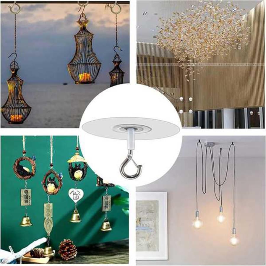 【並行輸入品】 ChiMiao 10Pcs Adhesive Ceiling Hooks for Popcorn Concrete Textur_6
