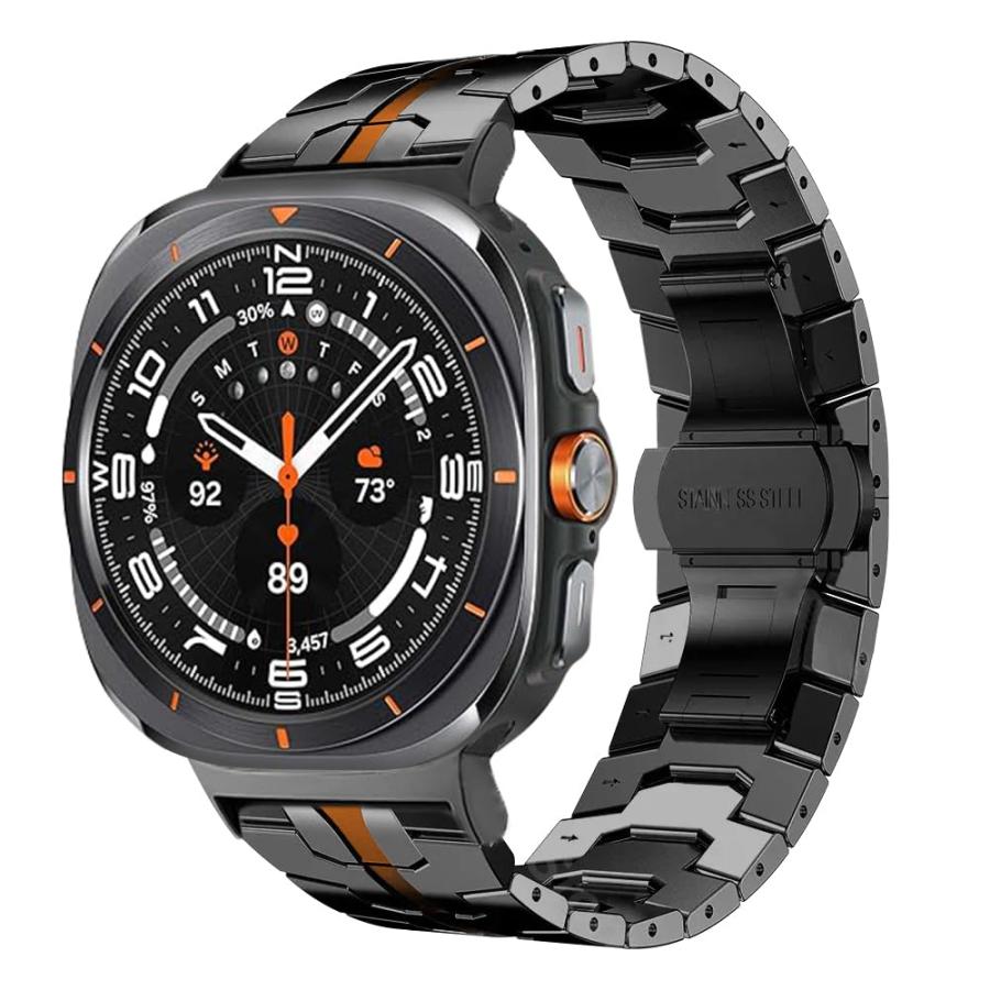 【並行輸入品】WONJOY 2024 Samsung Galaxy Watch 7 Ultraバンド 47mm対応 頑丈なメンズステンレススチー