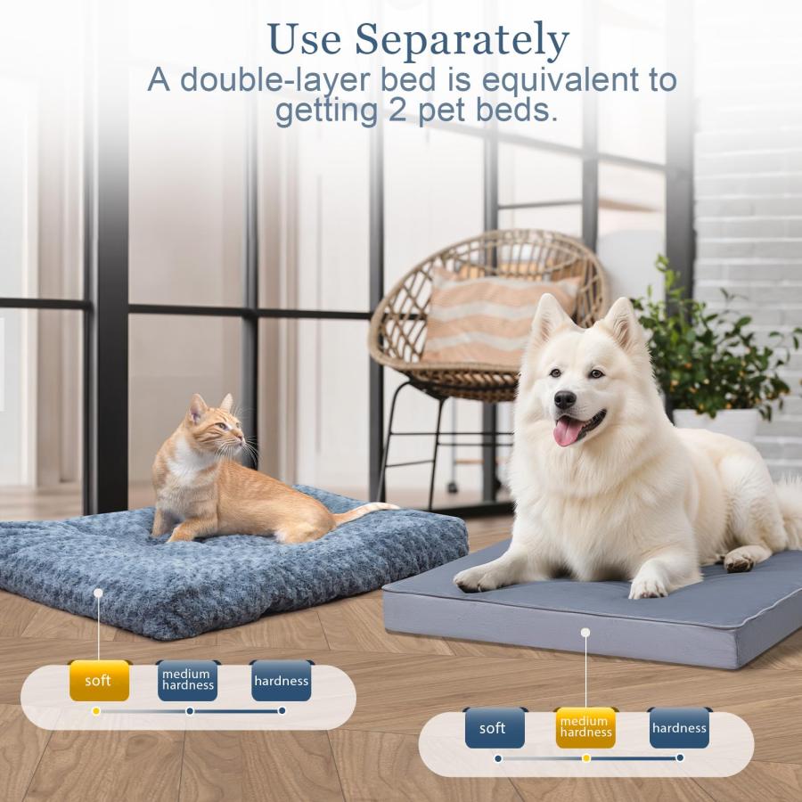 【並行輸入品】 Codi Dog Bed for Couch Calming Dogs Beds for X Large Pets， Flu_9