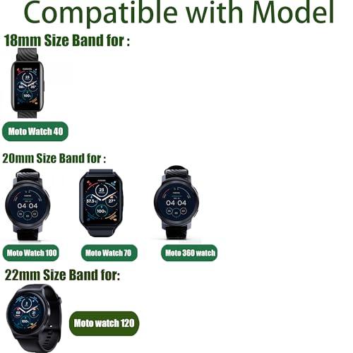 【並行輸入品】Moto Watch 120用バンド、18mm、20mm、22mmソリッドステンレススチールヘビーバンド、バタフライ折りたたみクラ_4