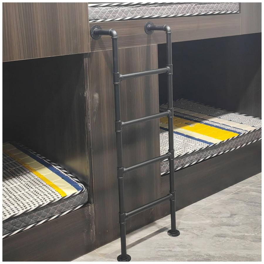 【並行輸入品】 寮ロフトキャンピングカー用吊り下げ式二段ベッド用はしご、4/5段ブラックツイン二段ベッド用はしご、フックブラケット付き、省スペース | 