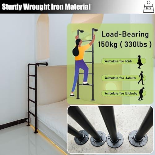 【並行輸入品】 寮ロフトキャンピングカー用吊り下げ式二段ベッド用はしご、4/5段ブラックツイン二段ベッド用はしご、フックブラケット付き、省スペース |  | 07