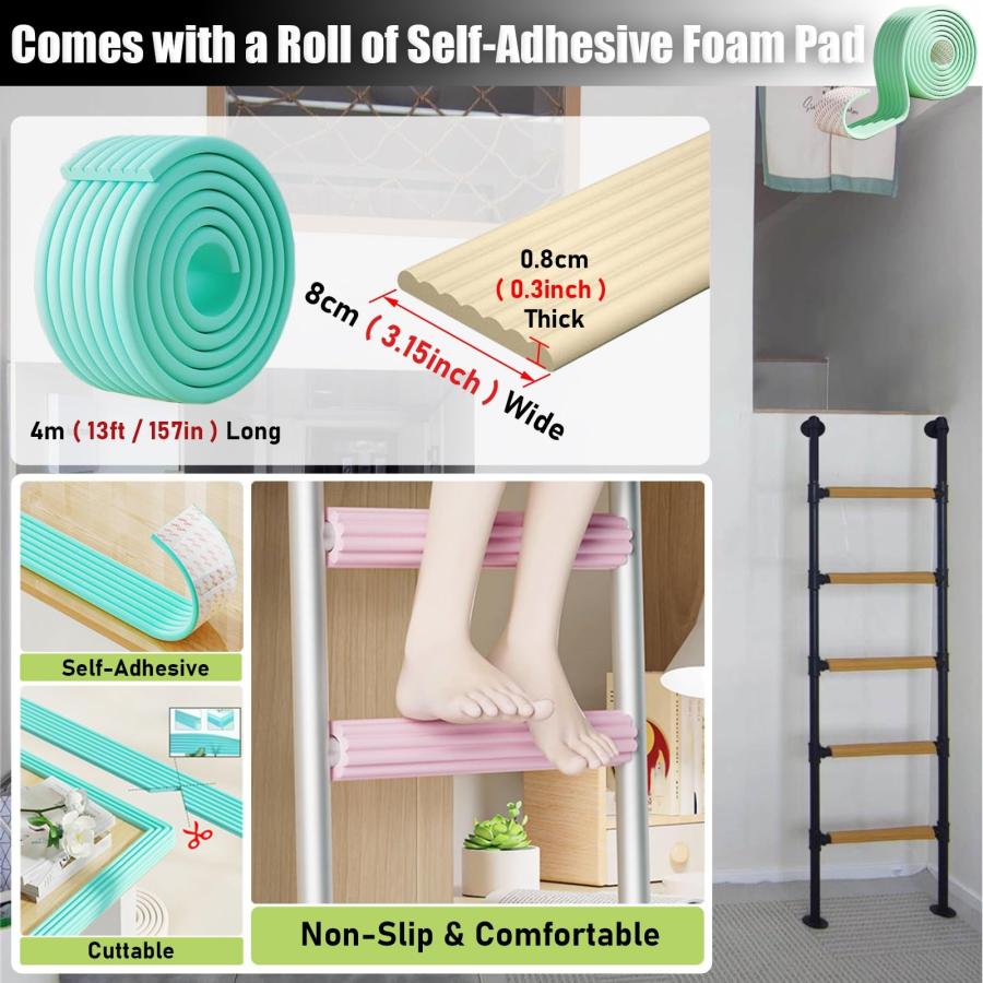 【並行輸入品】 寮ロフトキャンピングカー用吊り下げ式二段ベッド用はしご、4/5段ブラックツイン二段ベッド用はしご、フックブラケット付き、省スペース |  | 09