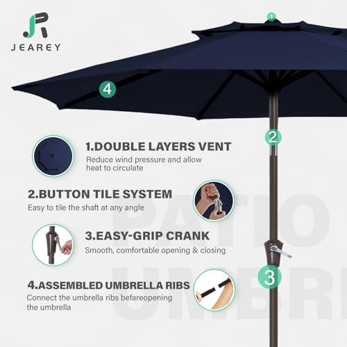 【並行輸入品】 JEAREY(ジェリー) 7.5フィート パティオ傘 屋外 プール 傘 テーブル マーケット 傘 6本骨 デッキ 裏庭 庭用 傾斜_7